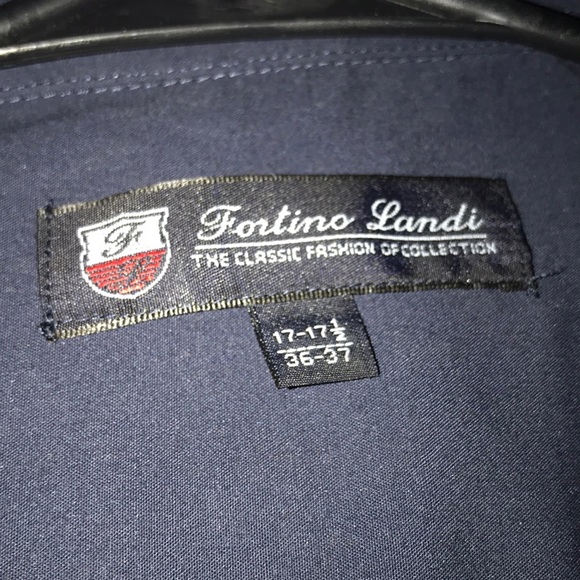 Fortino Landi Navy Blue Button up Polo - Men’s - Picture 6 of 7